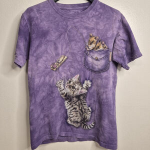 Vintage The Mountain Kitten And Mouse Graphic Purple Tie-Dye Size Small